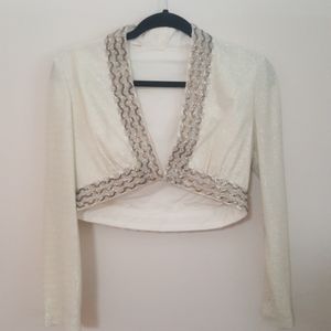 VINTAGE 1970s Metallic Shrug Top sz M